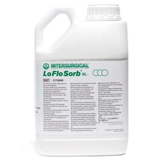 "LoFloSorb" Soda Lime from Intersurgical 5 litre canister