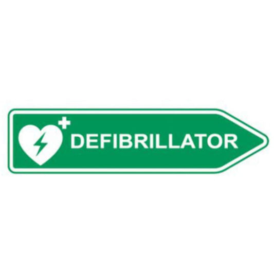 AED Location Sign left pointing arrow