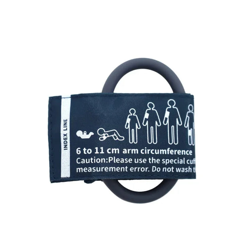 Pediatric blood pressure cuff for 6 to 11 cm arm circumference, medical diagnostic accessory