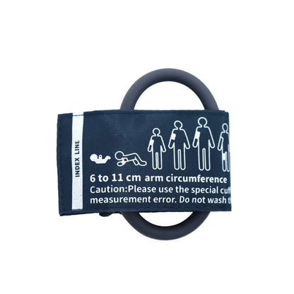 Pediatric blood pressure cuff for 6 to 11 cm arm circumference, medical diagnostic accessory
