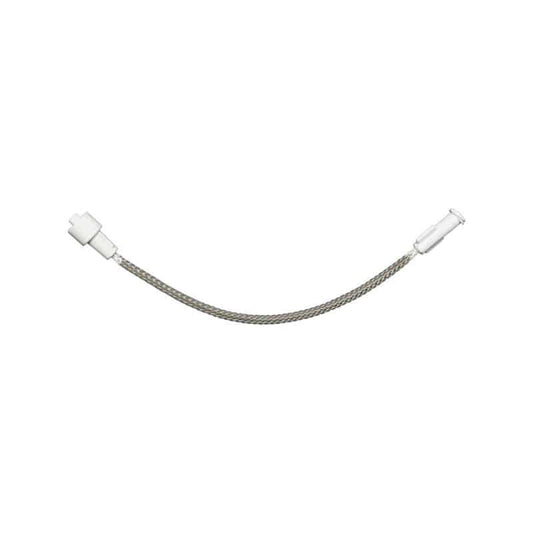 Medical CO2 sampling line with white connectors and braided hose on white background
