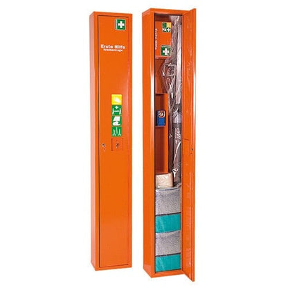 "SAFE" Standing Stretcher Locker, filled orange
